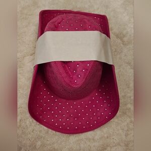Pink Rhinestone Studded Women's Hat
